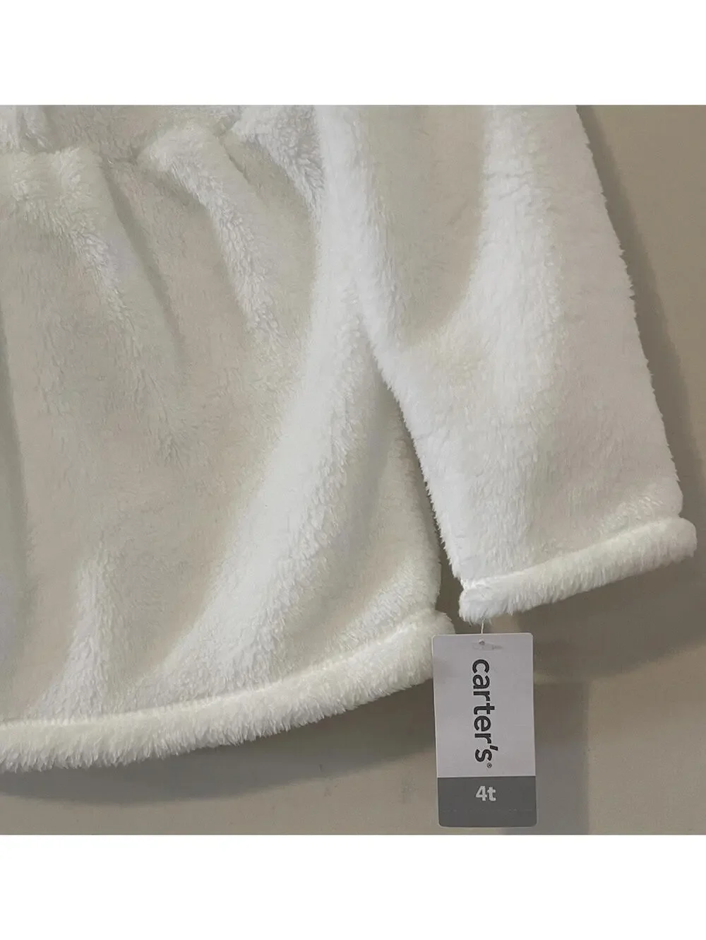 Carters Girls 4t White Pullover Half-Button Fleece Hoodie NWT! A1772